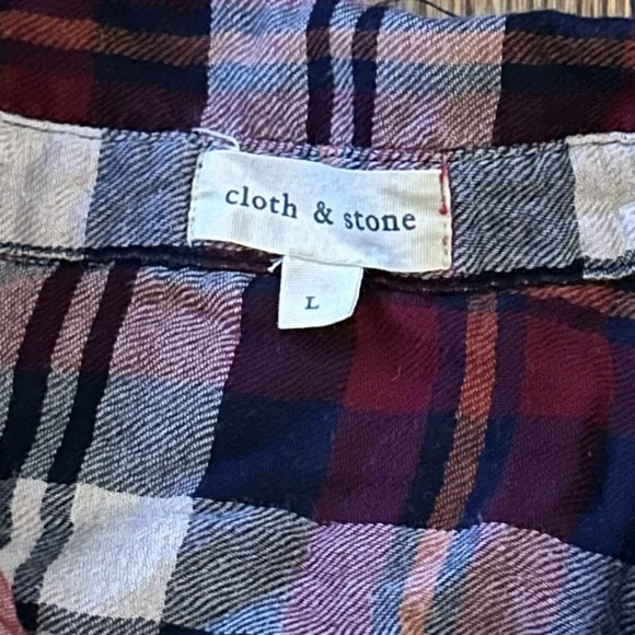 Cloth & Stone Plaid Tunic Shirt Dress Festival Fair Cowgirl Western - Picture 8 of 10